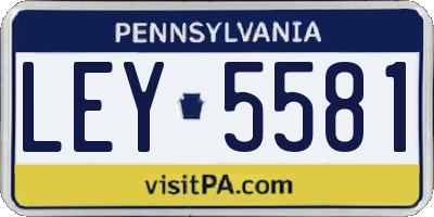 PA license plate LEY5581