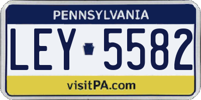 PA license plate LEY5582