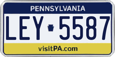 PA license plate LEY5587