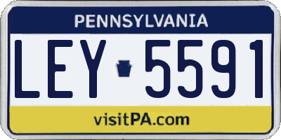 PA license plate LEY5591