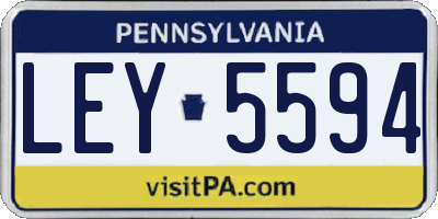 PA license plate LEY5594