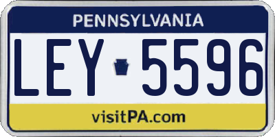 PA license plate LEY5596