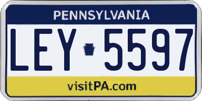 PA license plate LEY5597