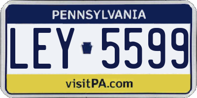 PA license plate LEY5599