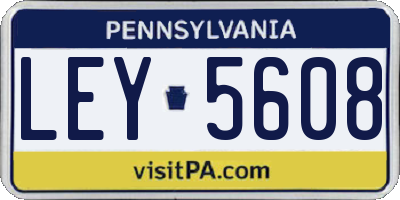 PA license plate LEY5608