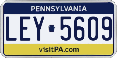 PA license plate LEY5609