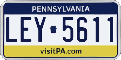 PA license plate LEY5611