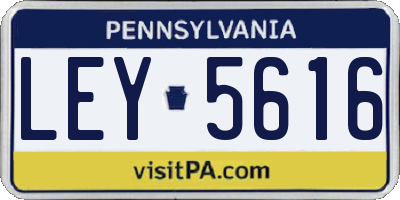 PA license plate LEY5616
