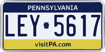 PA license plate LEY5617