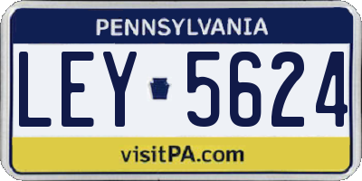 PA license plate LEY5624
