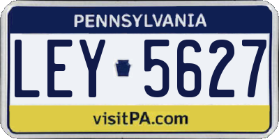 PA license plate LEY5627