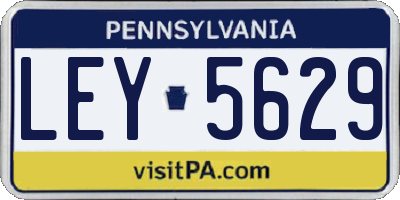 PA license plate LEY5629