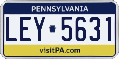 PA license plate LEY5631