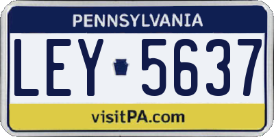PA license plate LEY5637