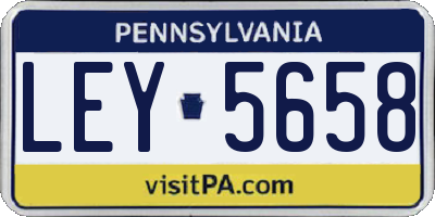 PA license plate LEY5658