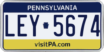 PA license plate LEY5674
