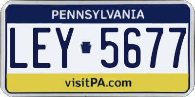 PA license plate LEY5677
