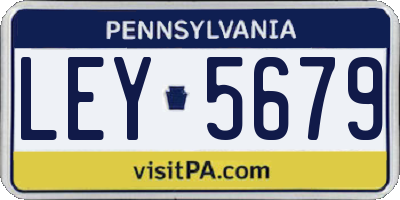 PA license plate LEY5679