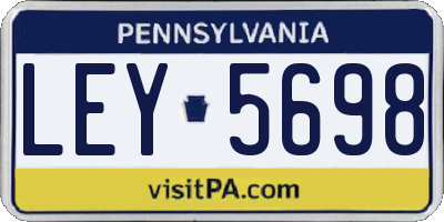 PA license plate LEY5698