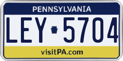 PA license plate LEY5704