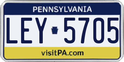 PA license plate LEY5705