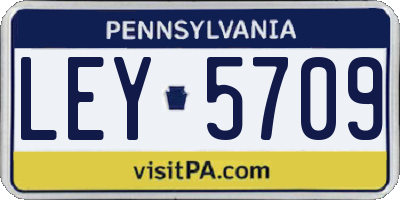 PA license plate LEY5709