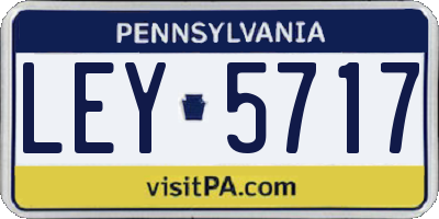 PA license plate LEY5717