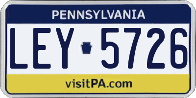 PA license plate LEY5726