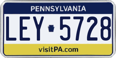 PA license plate LEY5728