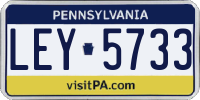 PA license plate LEY5733