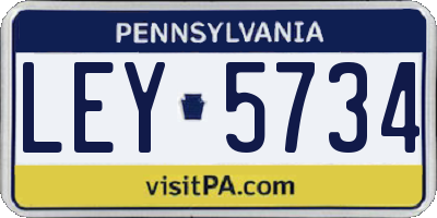 PA license plate LEY5734