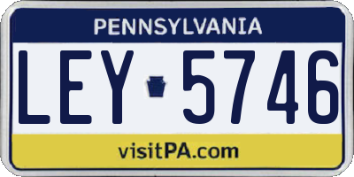 PA license plate LEY5746