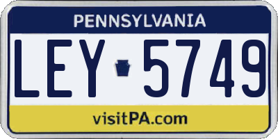 PA license plate LEY5749