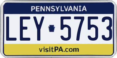 PA license plate LEY5753