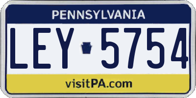 PA license plate LEY5754