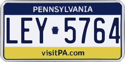 PA license plate LEY5764
