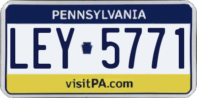 PA license plate LEY5771