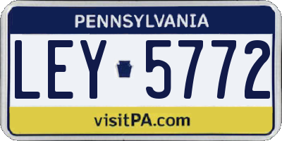 PA license plate LEY5772
