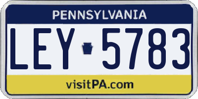 PA license plate LEY5783