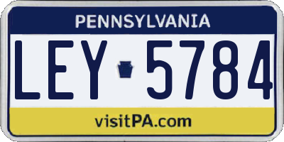PA license plate LEY5784