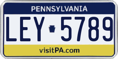 PA license plate LEY5789