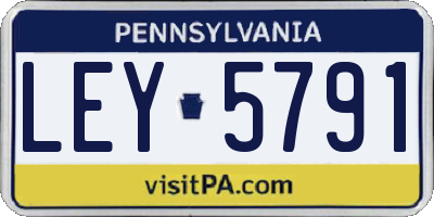 PA license plate LEY5791