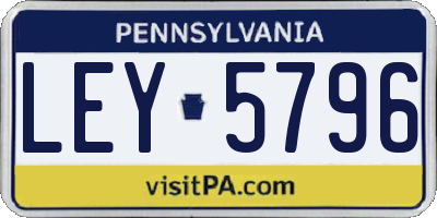 PA license plate LEY5796