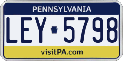 PA license plate LEY5798