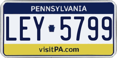 PA license plate LEY5799