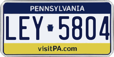 PA license plate LEY5804