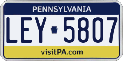 PA license plate LEY5807