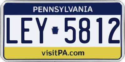 PA license plate LEY5812