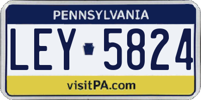 PA license plate LEY5824