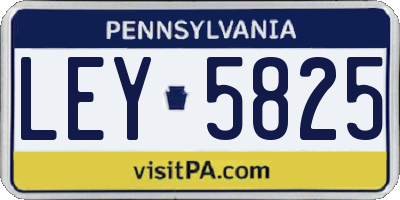PA license plate LEY5825